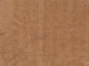 丘の中腹のヴィラ 作： John Robert Cozens